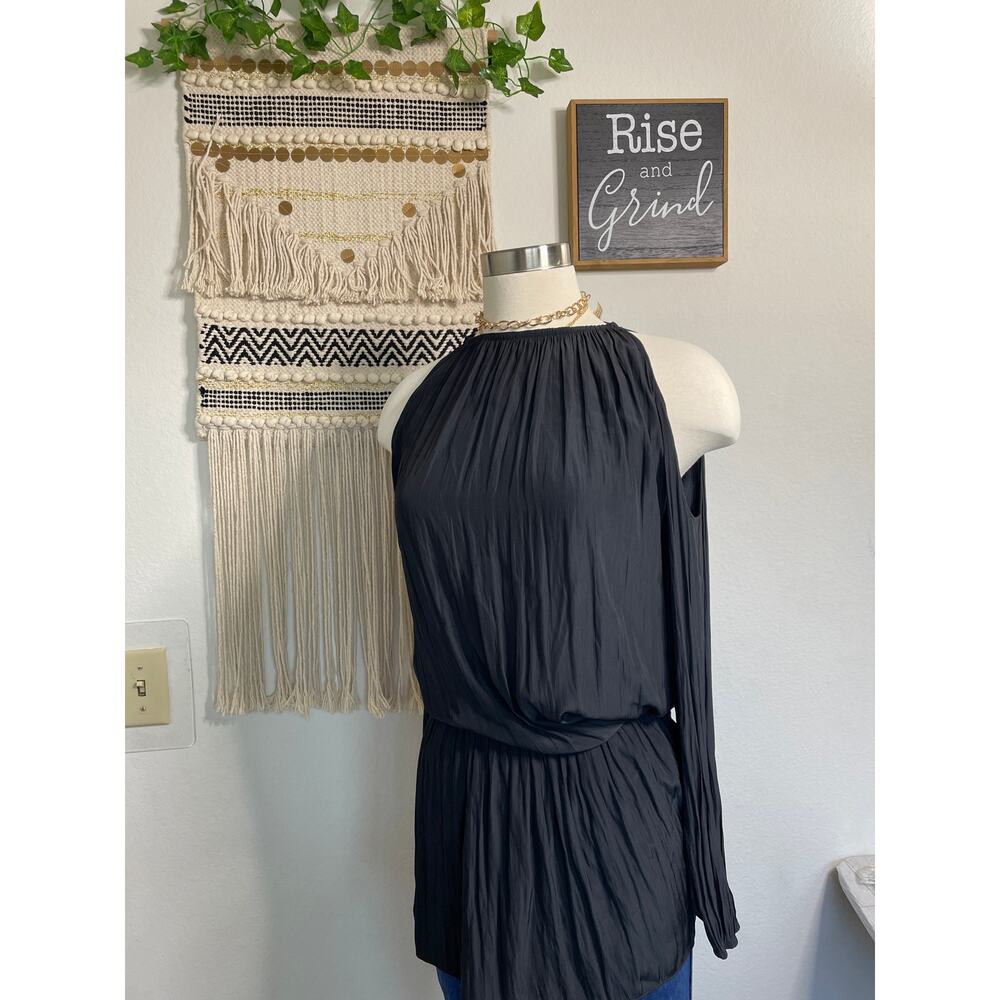 Ramy Brook Women's Cold Shoulder Smocked Mini Dress Gray XS